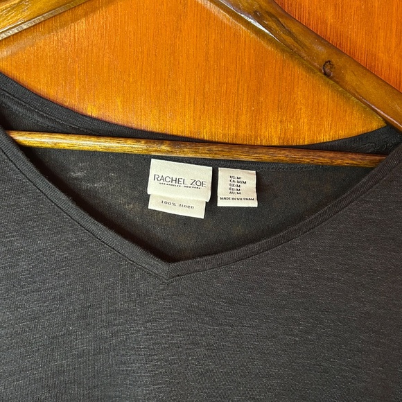 Rachel Zoe Linen V-neck Tee - Picture 4 of 5